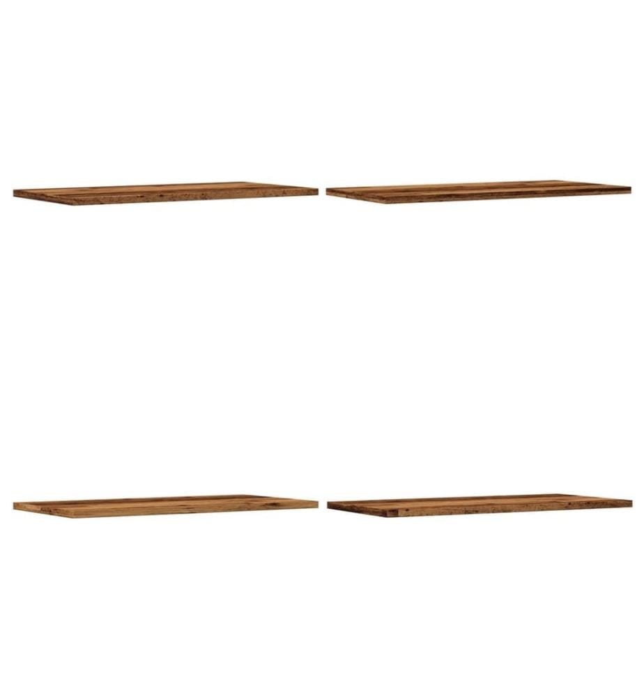 Étagères murales 4 pcs vieux bois 60x30x1,5cm bois d'ingénierie