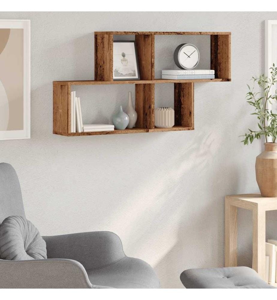 Wandregal Altholz-Optik 100x18x53 cm Holzwerkstoff