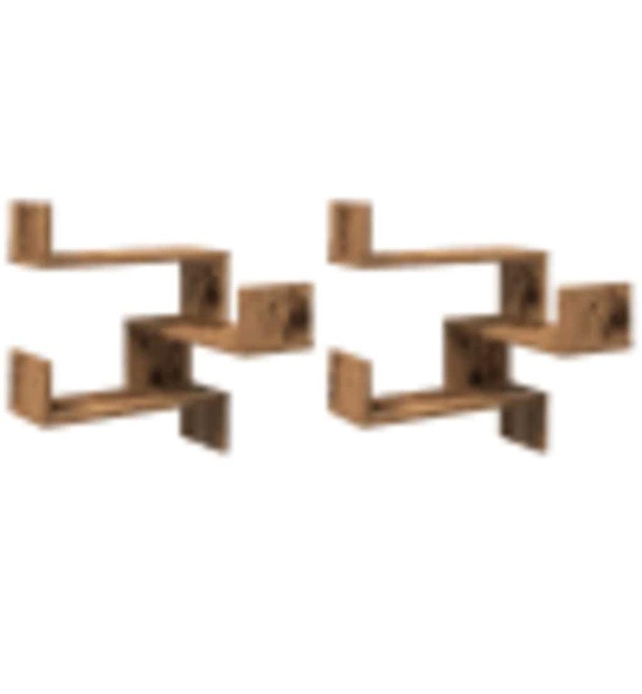 Wand-Eckregale 2 Stk. Altholz-Optik 40x40x49,5 Holzwerkstoff