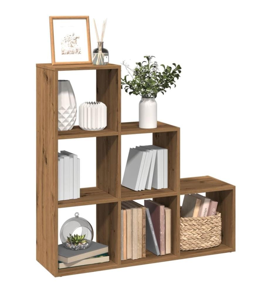 Raumteiler-Bücherregal 3 Etagen Artisan-Eiche 99x29x99 cm