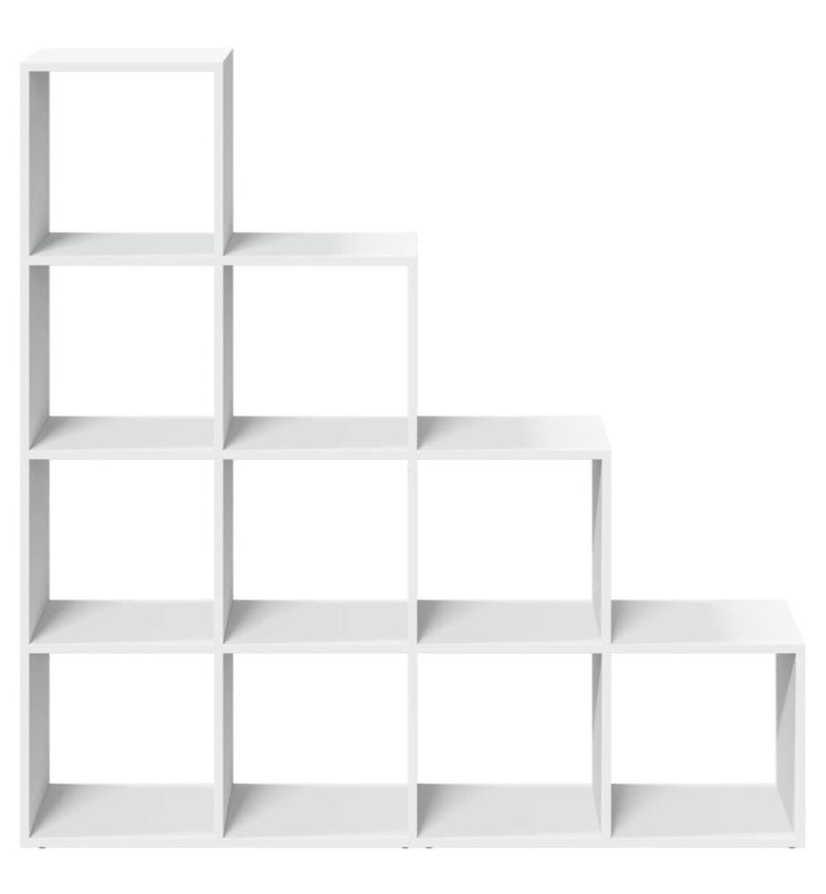 Étagère séparatrice de pièce à 4 niveaux blanc 131,5x29x131,5cm