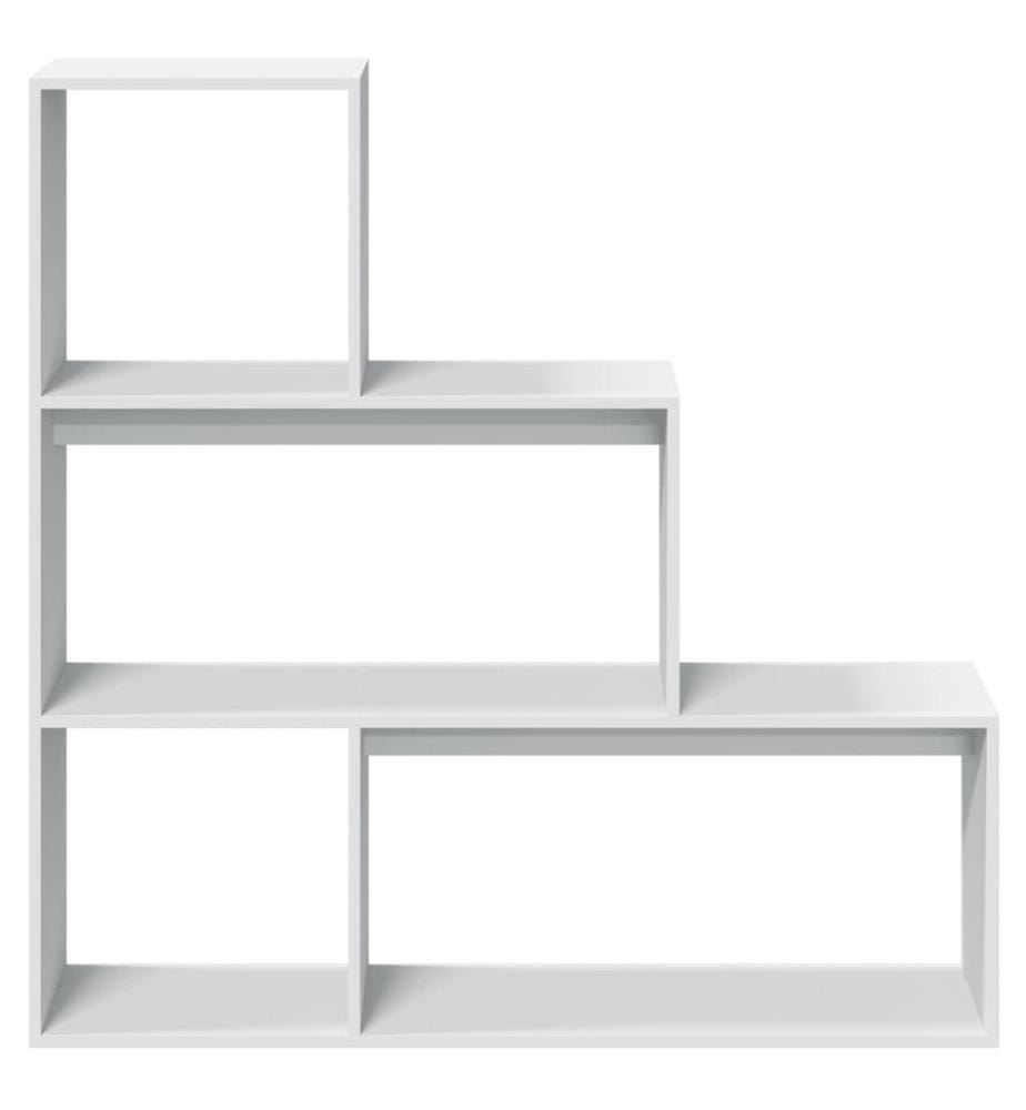 Raumteiler-Bücherregal 3 Stufen Weiss 123x29x123cm Holzwerkstoff