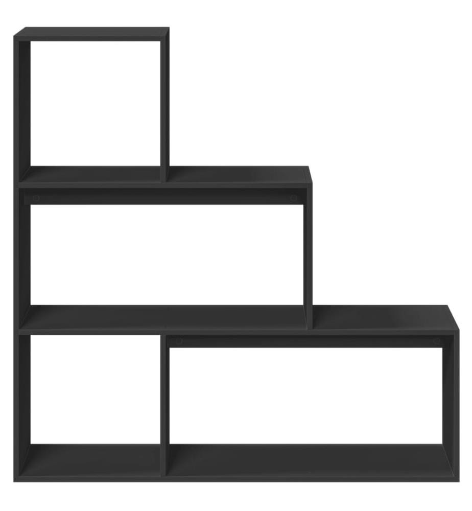 Raumteiler-Bücherregal 3 Stufen Schwarz 123x29x123 cm