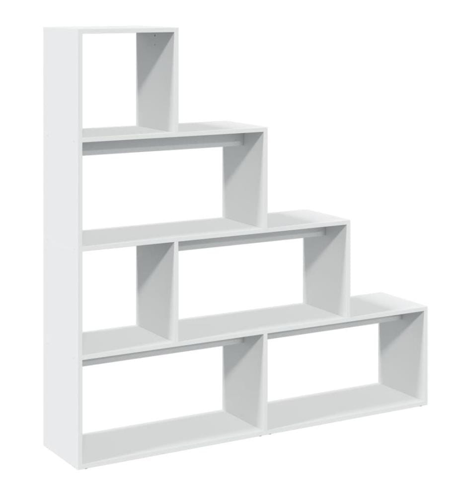 Étagère séparatrice de pièce à 4 niveaux blanc 143,5x29x143,5cm