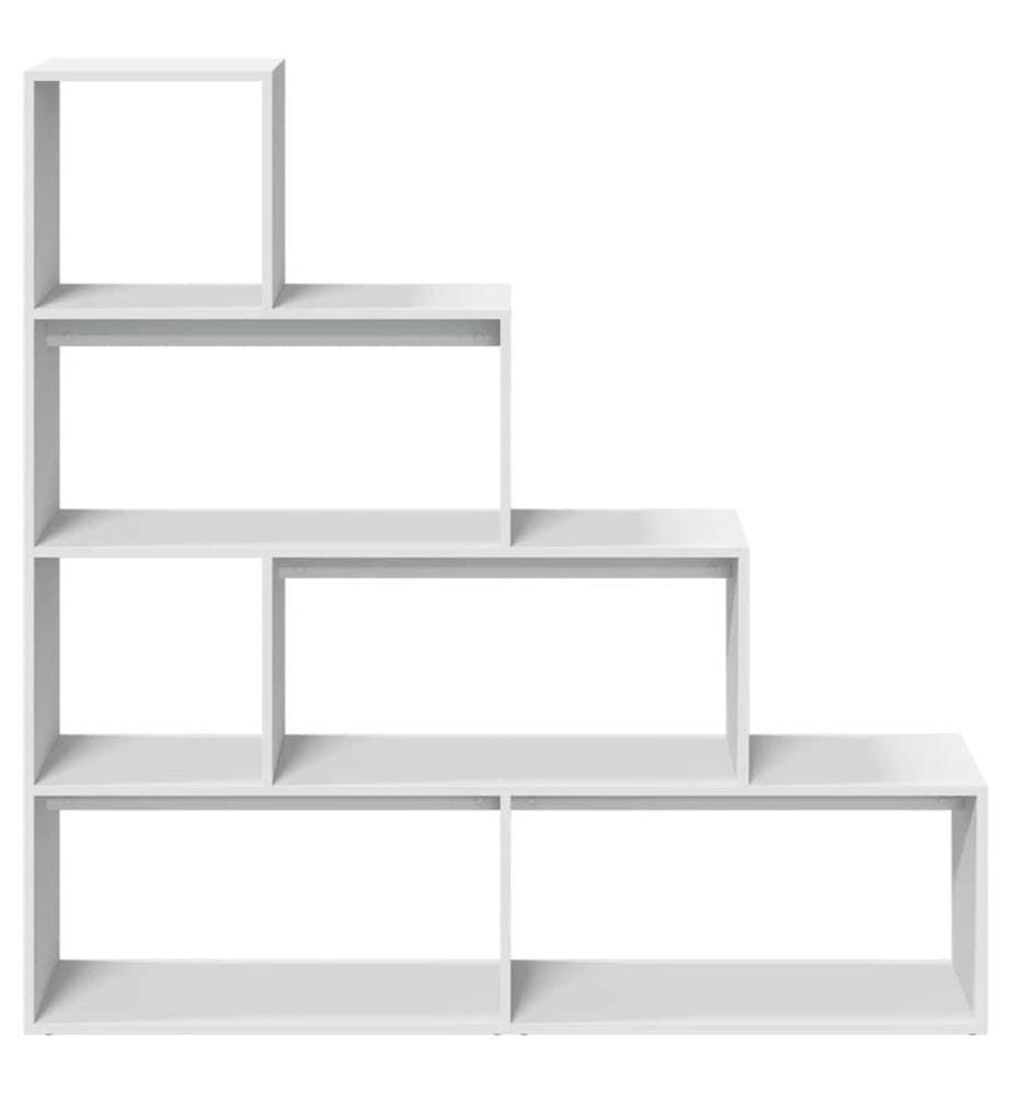 Étagère séparatrice de pièce à 4 niveaux blanc 143,5x29x143,5cm
