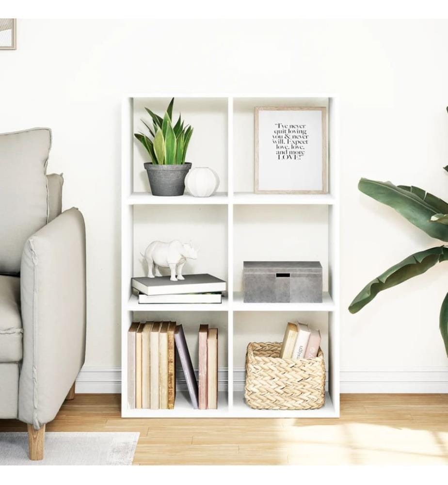 Raumteiler-Bücherregal Weiss 69,5x29x103,5 cm Holzwerkstoff