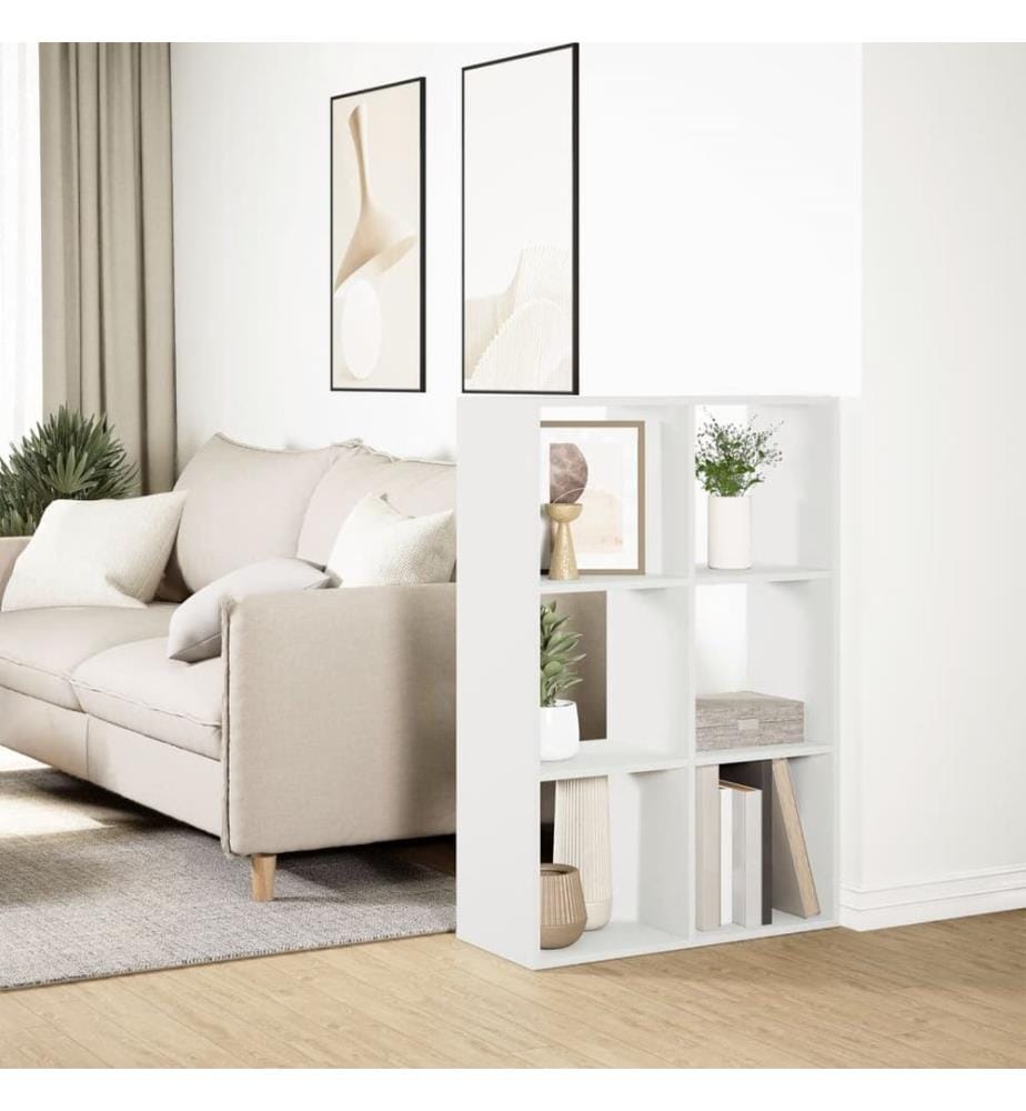 Raumteiler-Bücherregal Weiss 69,5x29x103,5 cm Holzwerkstoff