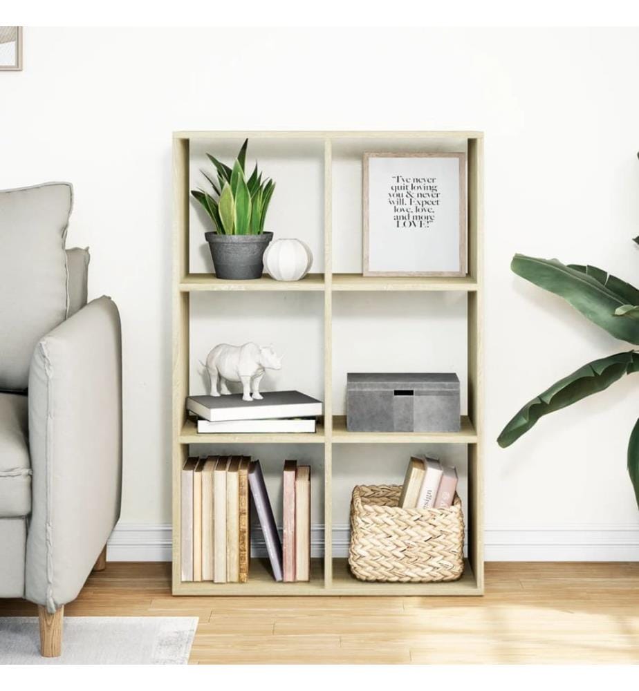 Raumteiler-Bücherregal Sonoma-Eiche 69,5x29x103,5 cm