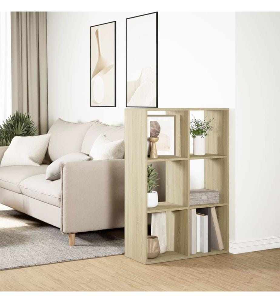 Raumteiler-Bücherregal Sonoma-Eiche 69,5x29x103,5 cm