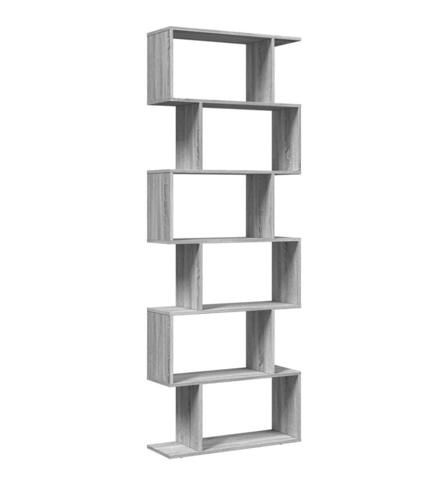 Étagère séparatrice de pièce 6 niveaux sonoma gris 70x24x193 cm