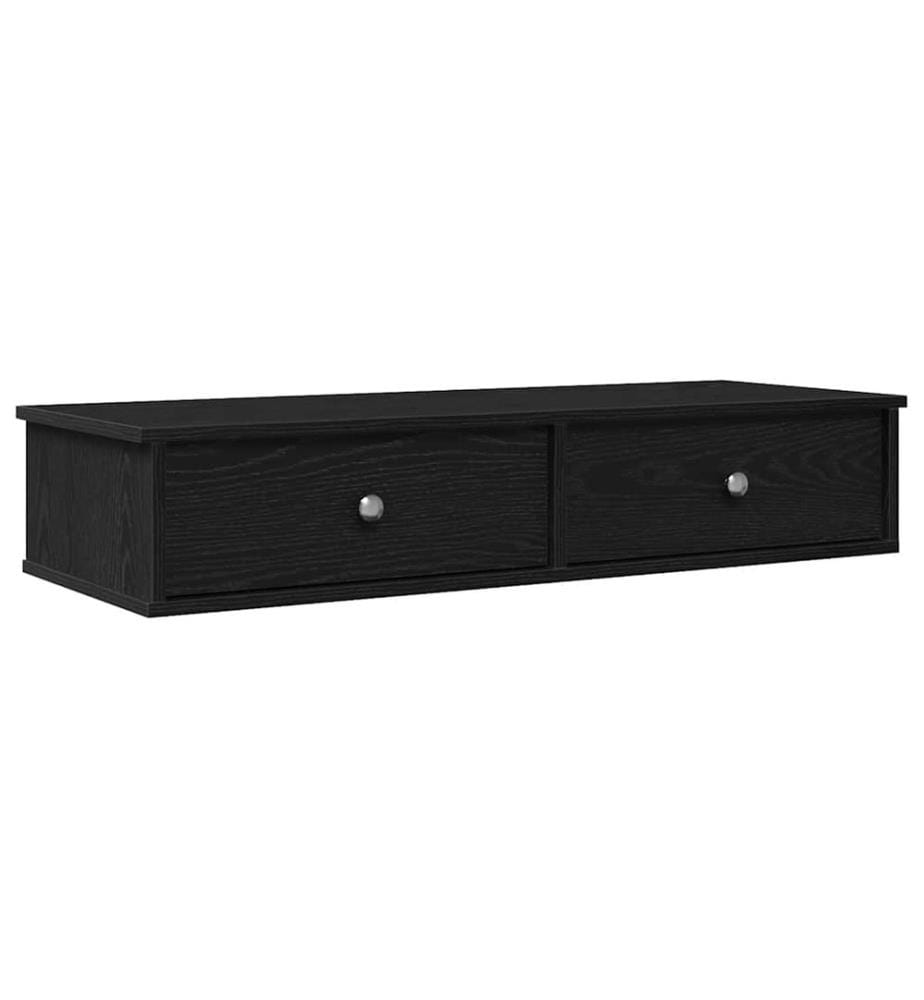 Wandregal mit Schubladen Schwarz 100x37,5x19 cm Holzwerkstoff