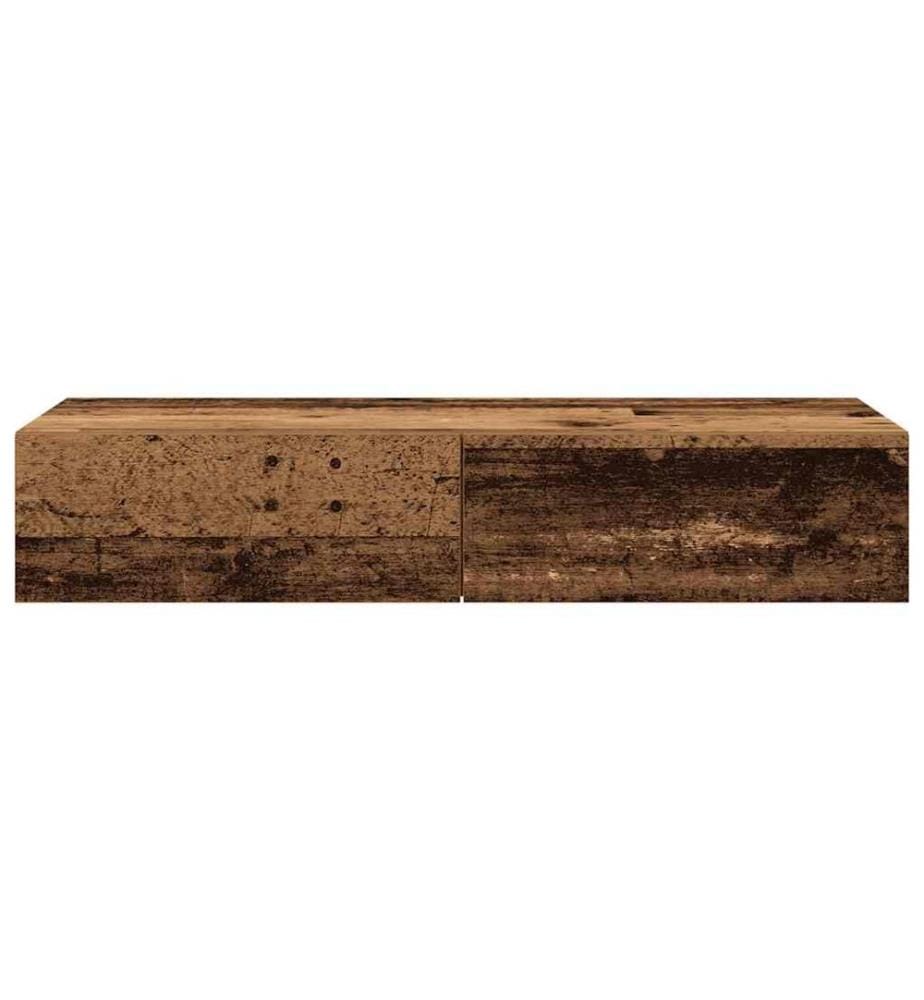 Wandregal mit Schubladen Altholz-Optik 100x36x19 cm