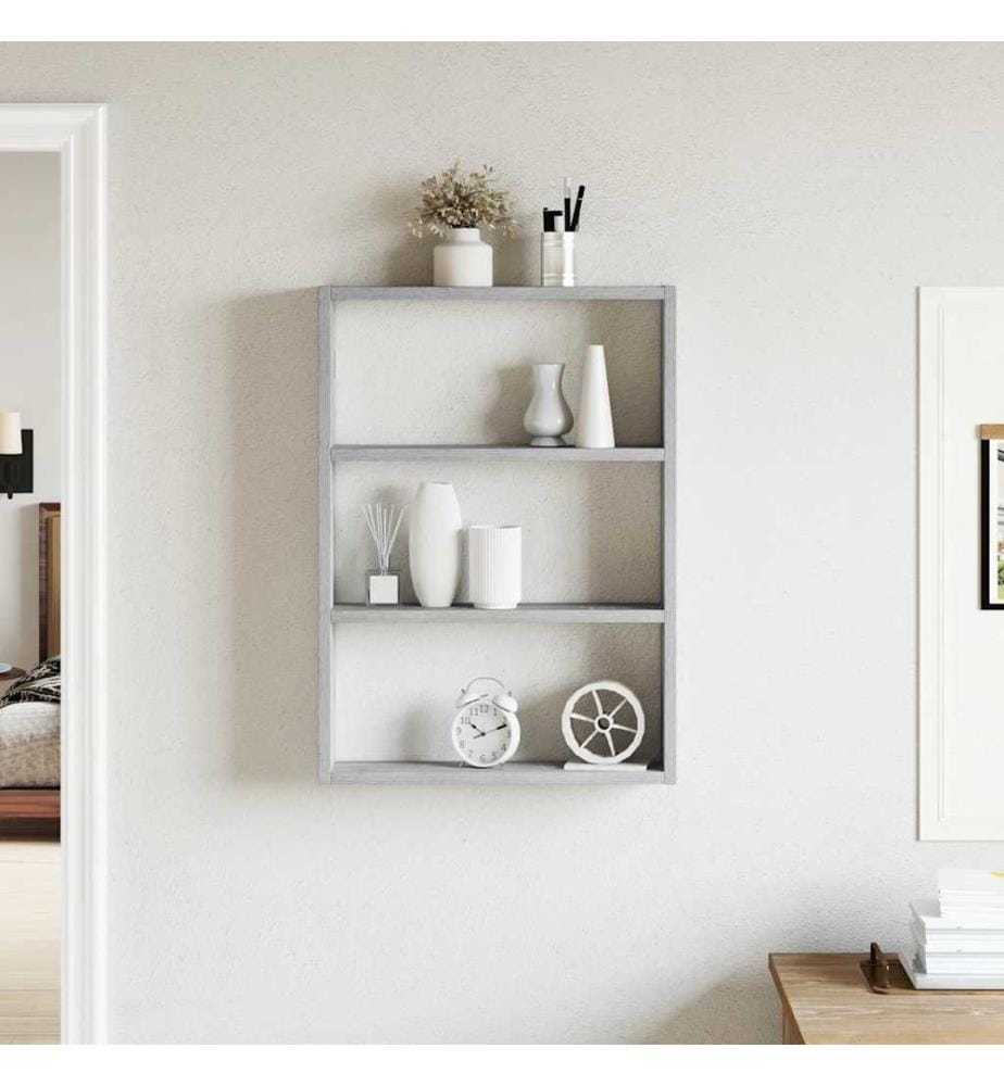 Wandregal Grau Sonoma 43x9x60 cm Holzwerkstoff