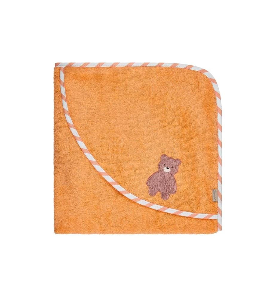 STERNTALER - Kapuzenbadetuch Bär Bo 80 x 80, Orange