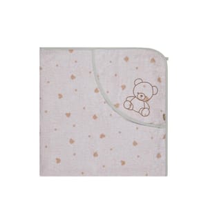 STERNTALER - Serviette de bain à capuche Ours Betty 100 x 100 cm, blanc