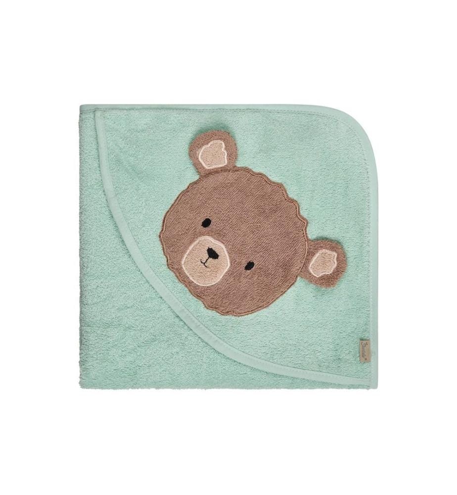 STERNTALER - Serviette de bain à capuche Ours Bo Vert menthe