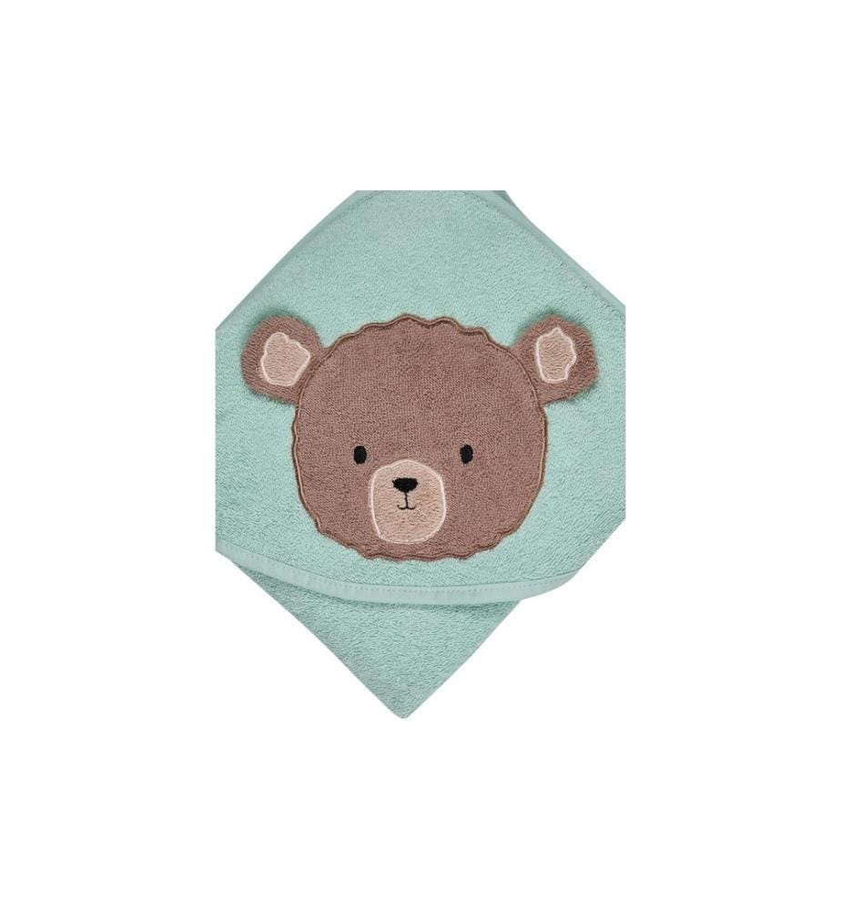 STERNTALER - Serviette de bain à capuche Ours Bo Vert menthe