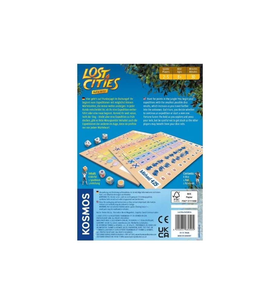 KOSMOS - Jeux pour la famille Lost Cities Roll & Write
