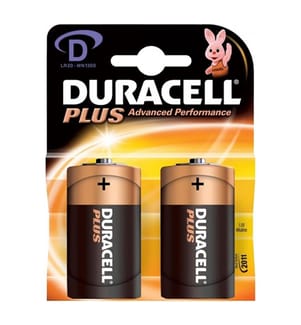 10 x Duracell D Plus Power Alkaline-Batterien - Blisterpackung 2 Stück