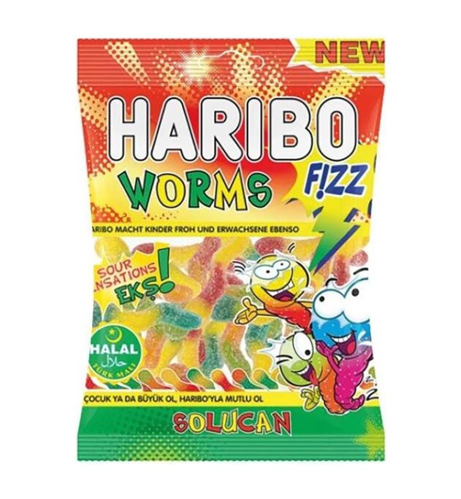 30 x Haribo HALAL Würmer Saure Bonbons - 80g