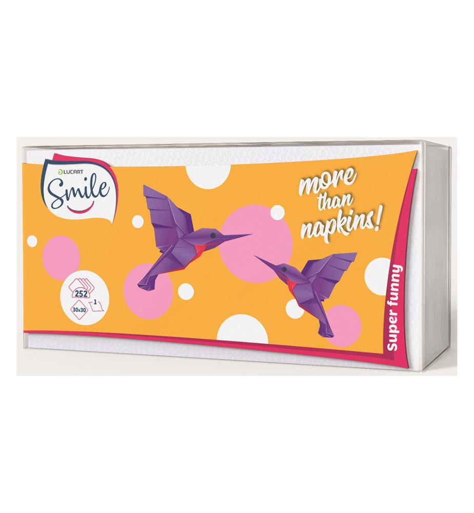 12 x Serviettes en Papier Smile 252 feuilles 1 pli