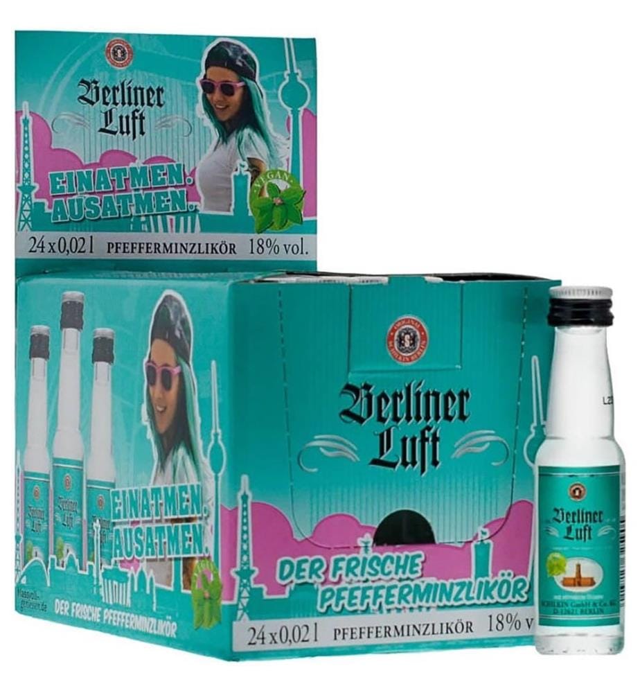 24x Berliner Luft MINI Pfefferminzlikör 18% Vol. - 20ml