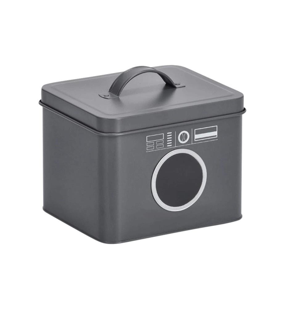 ZELLER - Present Waschmittelbox 18 x 15.5 x 14 cm, Metall, Anthrazit