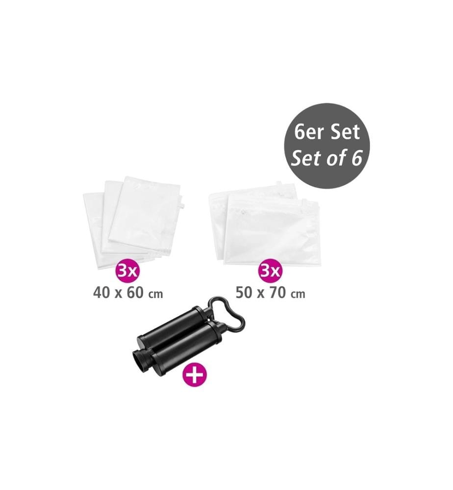 WENKO - Vakuumbeutel Reise-Set 40 cm/50 cm x 60 cm/70 cm, 6 Stück