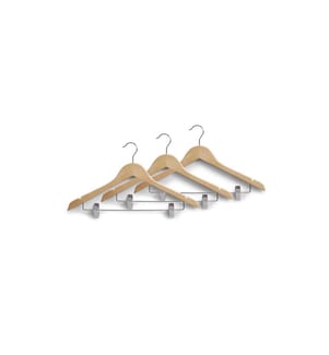 ZELLER - Present Cintre Jeu de 3 avec clips 3 Pièce/s, Beige