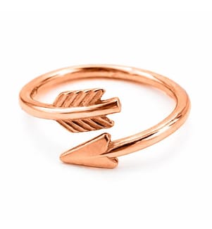 Bague Ajustable Flèche - Doré Rose