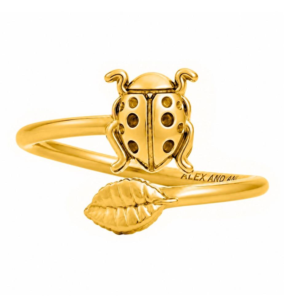 Bague Ajustable Coccinelle empilable - Doré