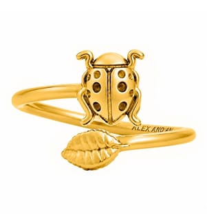 Bague Ajustable Coccinelle empilable - Doré