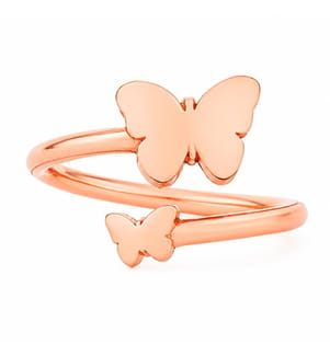 Bague Ajustable Wrap Papillon - Rose