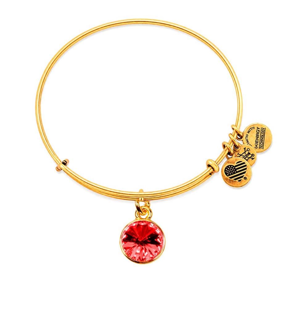 Armband mit dem scharlachroten Geburtsstein des Monats Januar – Glänzend vergoldet
