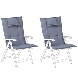 Sitzauflagen 2er Set JAVA/AMANTEA 50 x 70 cm Blau