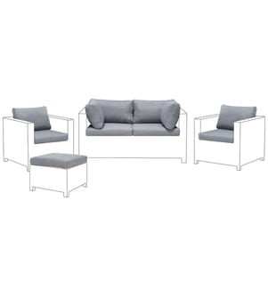 Outdoor Kissenbezug Set MILANO Grau