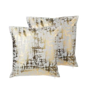 Dekokissen 2er Set GARDENIA Baumwolle 45 x 45 cm Gold Abstraktes Muster
