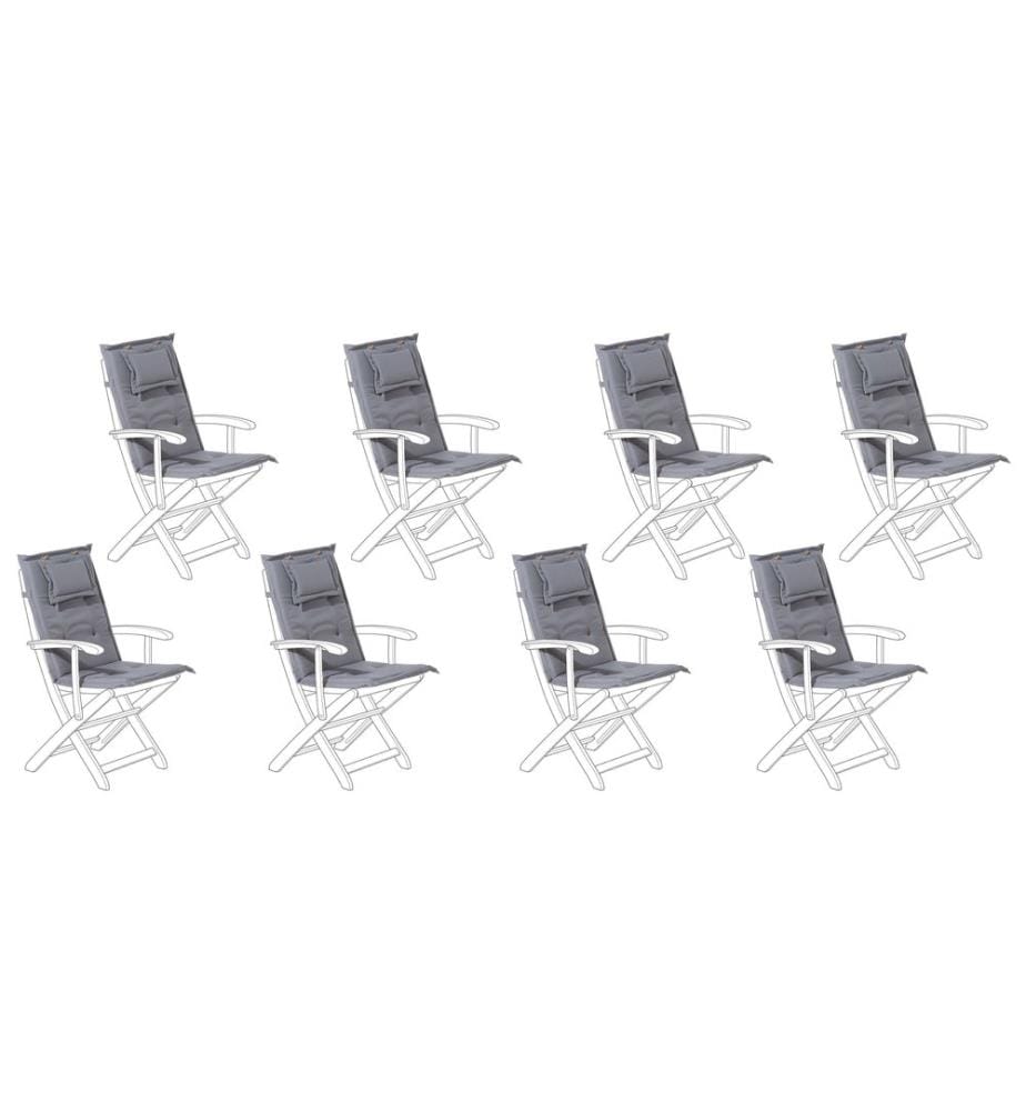 Sitzauflagen 8er Set MAUI 40 x 54 cm Grau