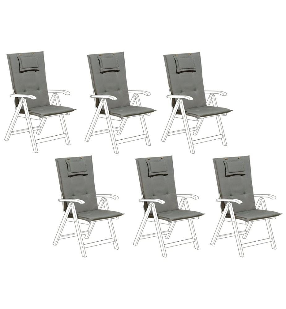 Sitzauflagen 6er Set JAVA/AMANTEA 50 x 70 cm Grau