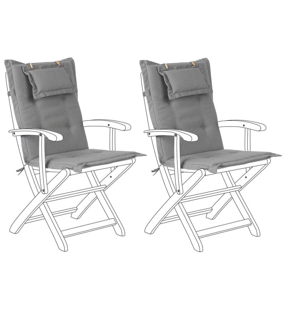 Sitzauflagen 2er Set MAUI 40 x 54 cm Grau