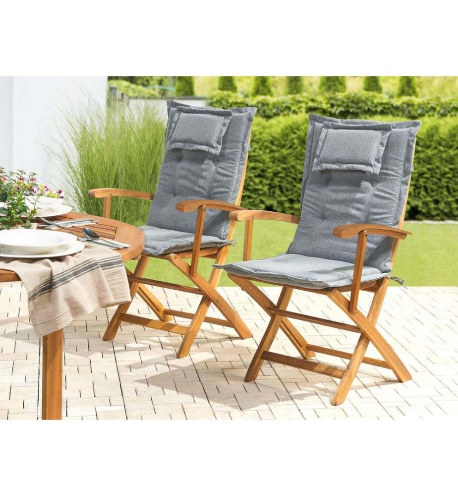 Sitzauflagen 2er Set MAUI 40 x 54 cm Grau