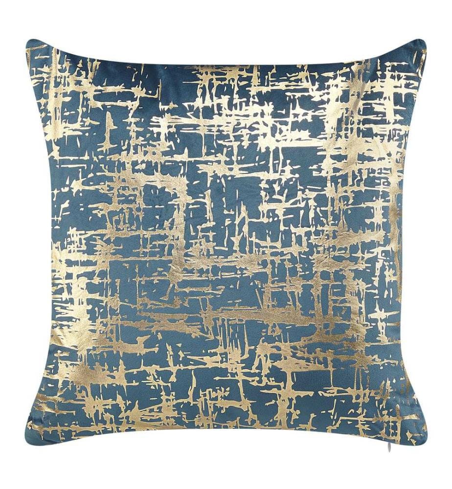 Dekokissen 2er Set GARDENIA Samtstoff 45 x 45 cm Blau Abstraktes Muster