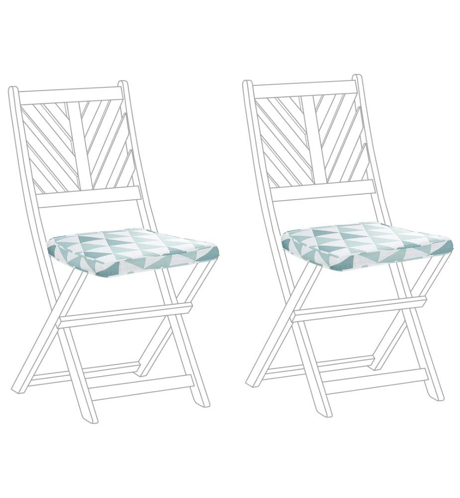 Lot de 2 coussins pour chaises de jardin TERNI 37 x 34 cm Bleu clair