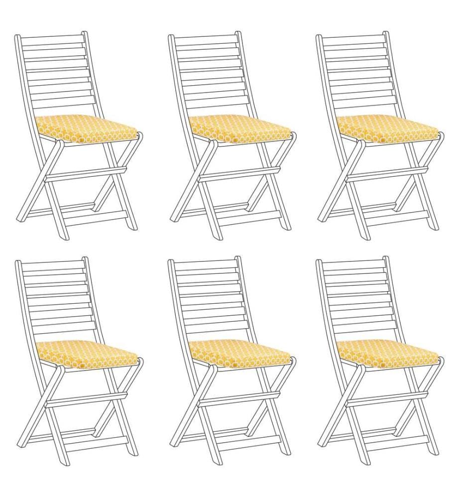 Gartenstuhlkissen 6er Set TOLVE 39 x 31 cm Gelb