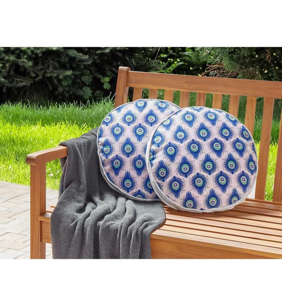 Gartenkissen 2er Set CERIANA Tiermuster 40 x 40 cm Blau