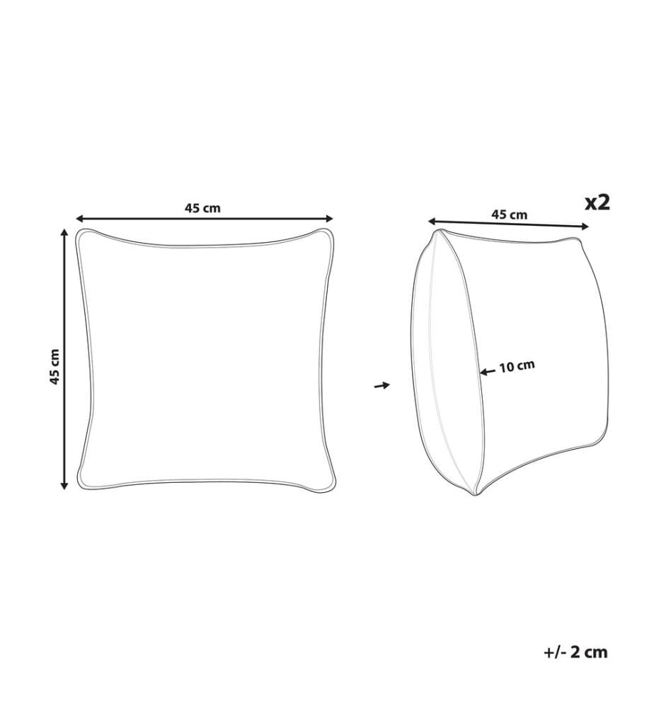 Gartenkissen 2er Set TORRETTA Pflanzenmuster 45 x 45 cm Cremeweiss
