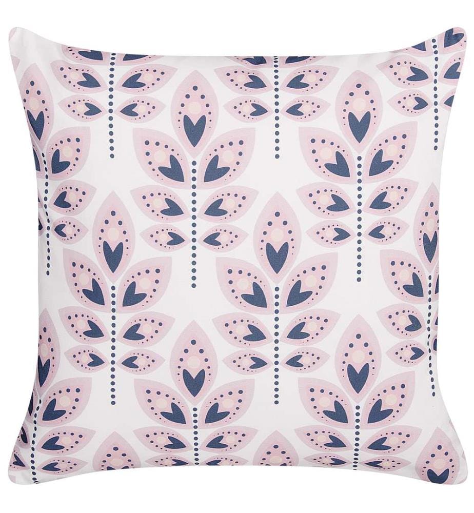 Gartenkissen 2er Set TORRETTA Pflanzenmuster 45 x 45 cm Cremeweiss
