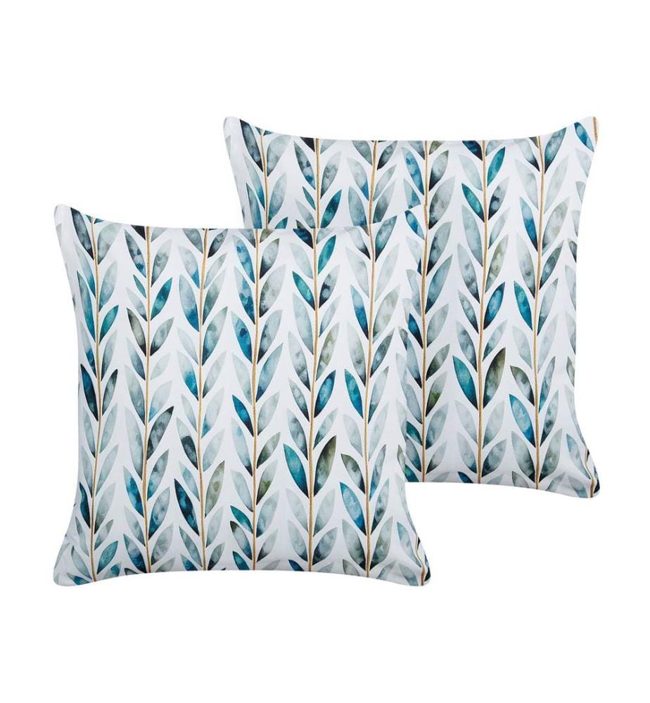 Gartenkissen 2er Set LOANO Pflanzenmuster 45 x 45 cm Grün