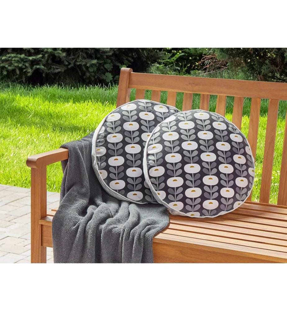 Lot de 2 coussins d'extérieur VALSORDA Motif géométrique 40 x 40 cm Gris