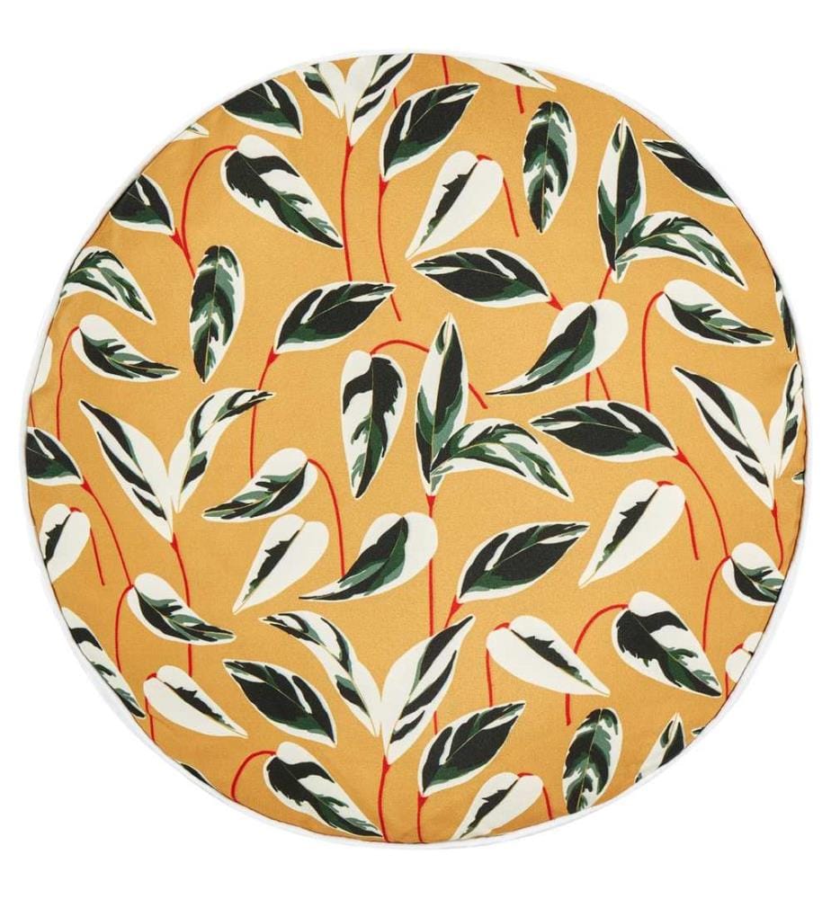 Gartenkissen 2er Set TAGGIA Pflanzenmuster 40 x 40 cm Gelb